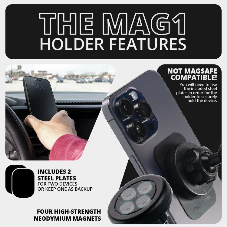Magnetic Vent Phone Mount | 2016-2023 Toyota Tacoma and 2014-2021 Toyota Tundra | Short Reach
