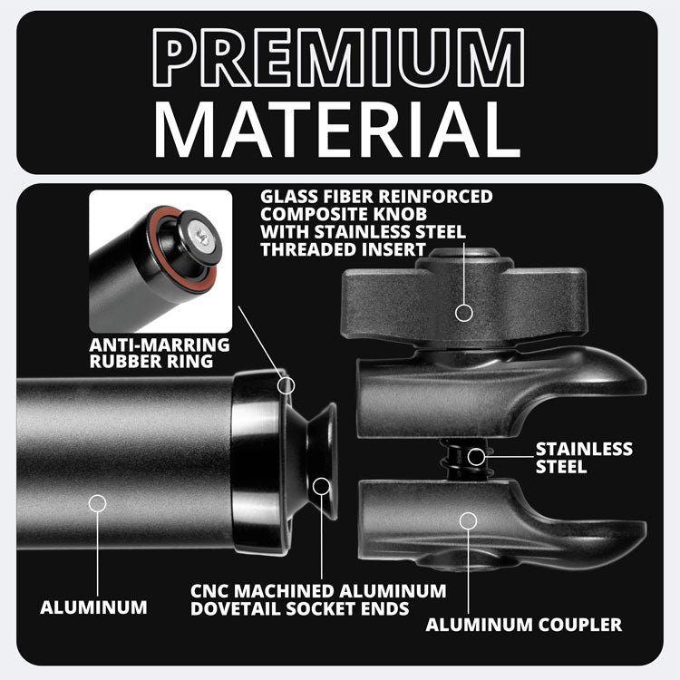 AR20-4FAM | DuraLock™ 20 Series | Aluminum Tube Arm | Dual 20mm Anti-Theft Sockets
