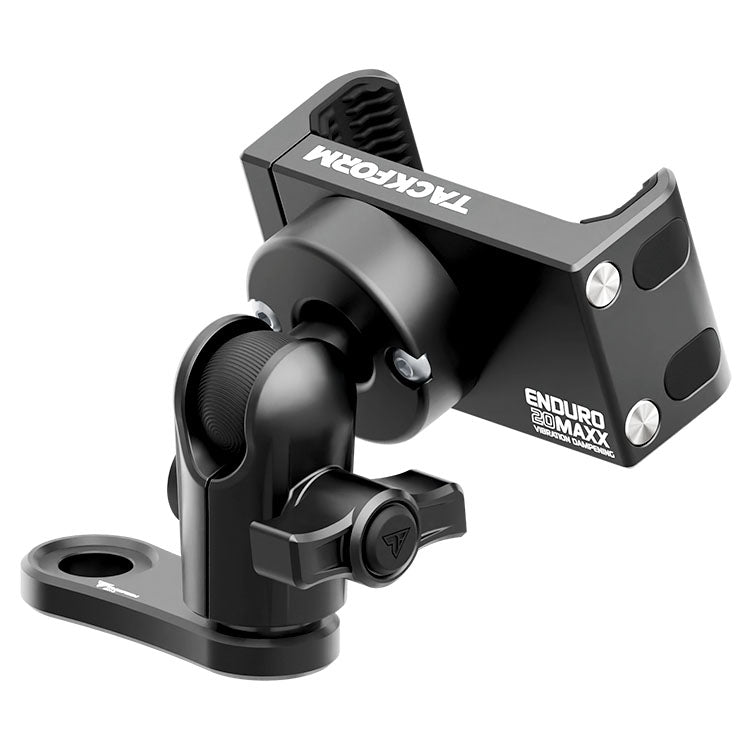 Black Motorcycle Vibration Dampening Phone Cradle | Mirror Mount - Through Hole for M10 or 3/8" Bolt | Short Reach Arm