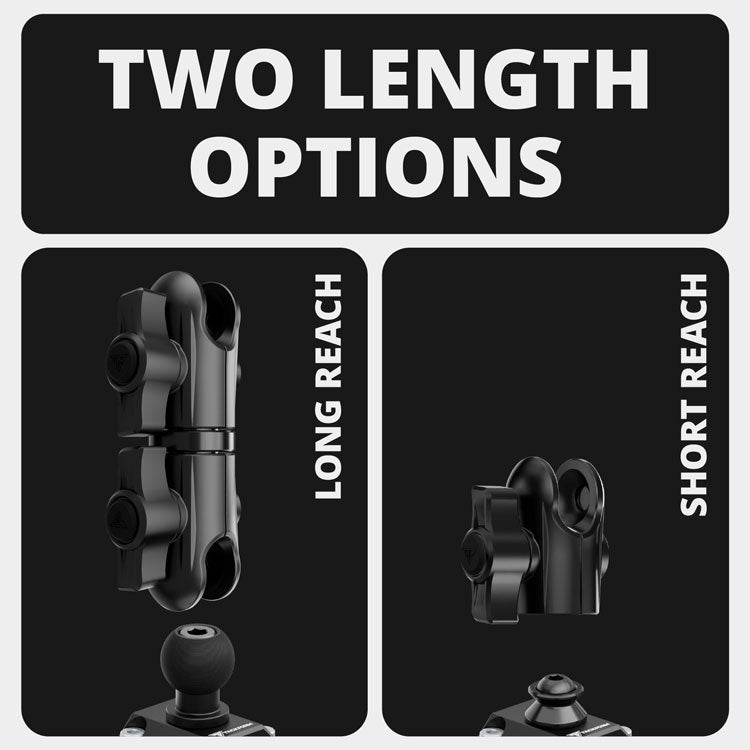 Black Motorcycle Phone Cradle | Headrest Mount 3/8" - 5/8" Bar Clamp | 3.5" DuraLock™ Arm