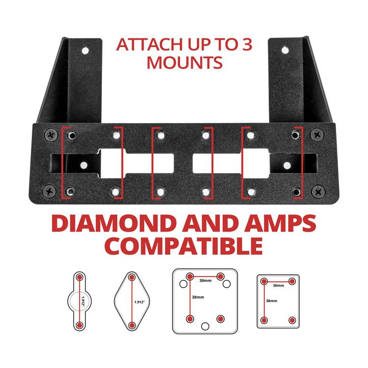 Fast Track Plus™ Dashboard Device AMPS Bracket | 2015-2020 Ford F150 & Raptor | 2017-2021 F-250 -550 | 2018-2021 Expedition (P/N FT01)