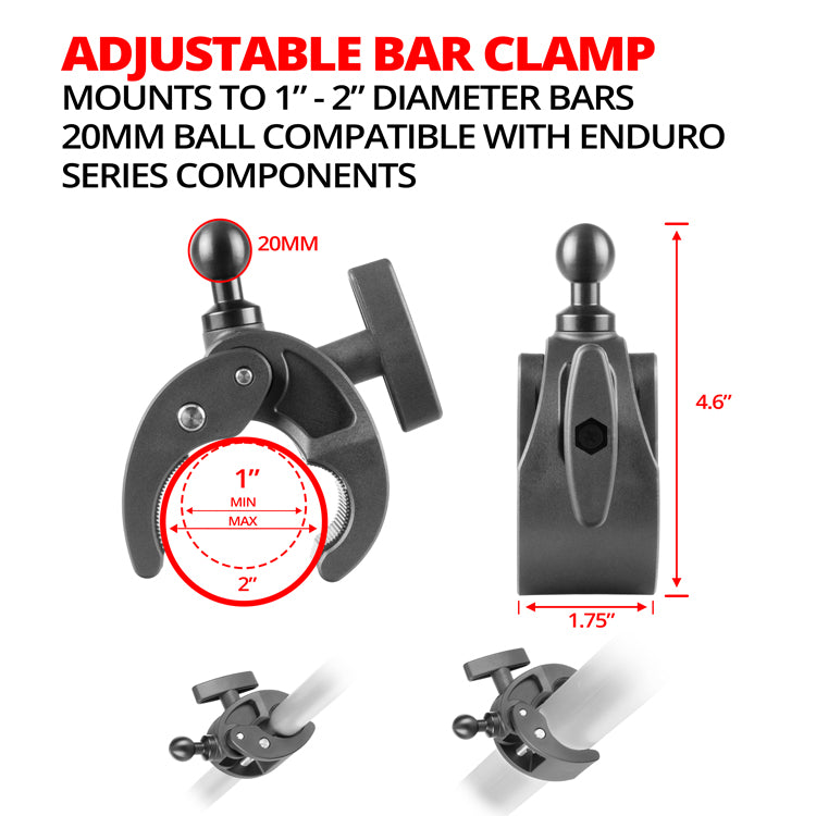 20MM 1INCH TO 2INCH BAR CLAMP