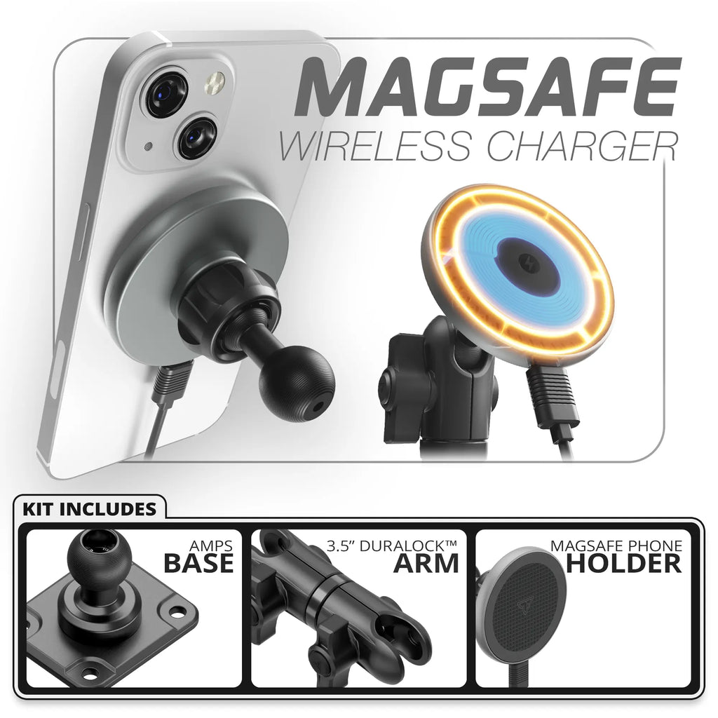 MagSafe Charging Phone Holder | TRAXX™ - Fast AMPS Base | 3.5" DuraLock Arm