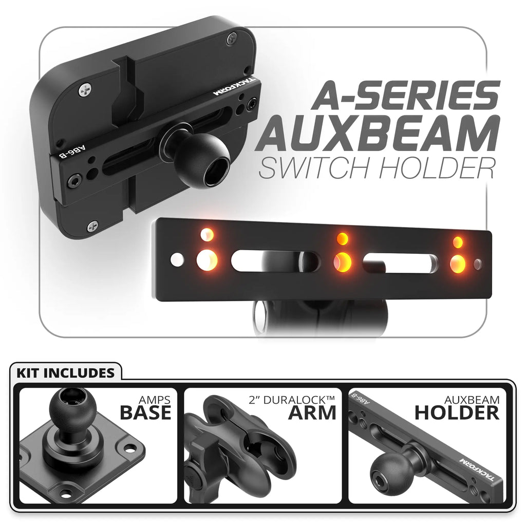 Auxbeam Holder | TRAXX™ - Fast AMPS Base |  2" Arm | Choose Panel Type