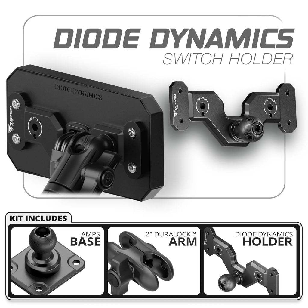 8 Channel Diode Dynamics D-Switch Holder | TRAXX™ - Fast AMPS Base | 2" DuraLock Arm