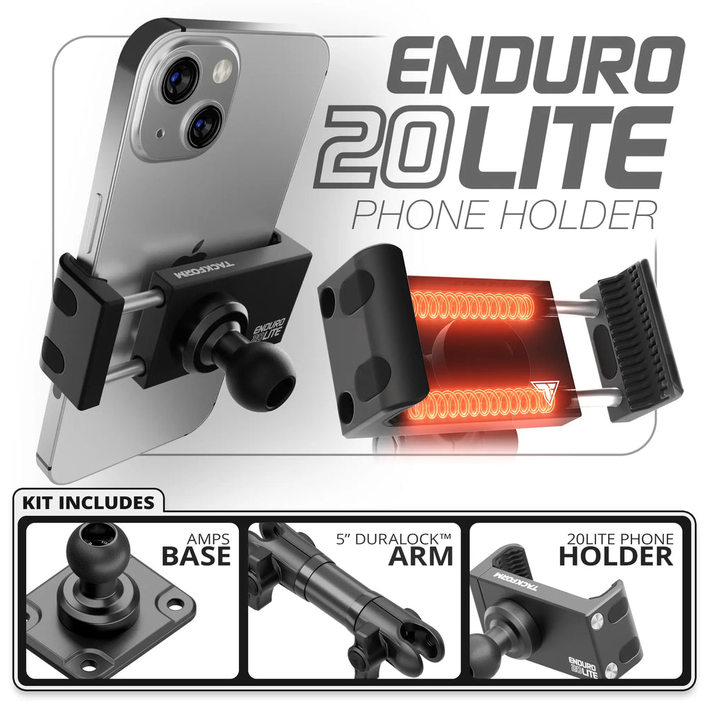 20LITE Phone Holder  | TRAXX™ - Fast AMPS Base | 5" DuraLock Arm
