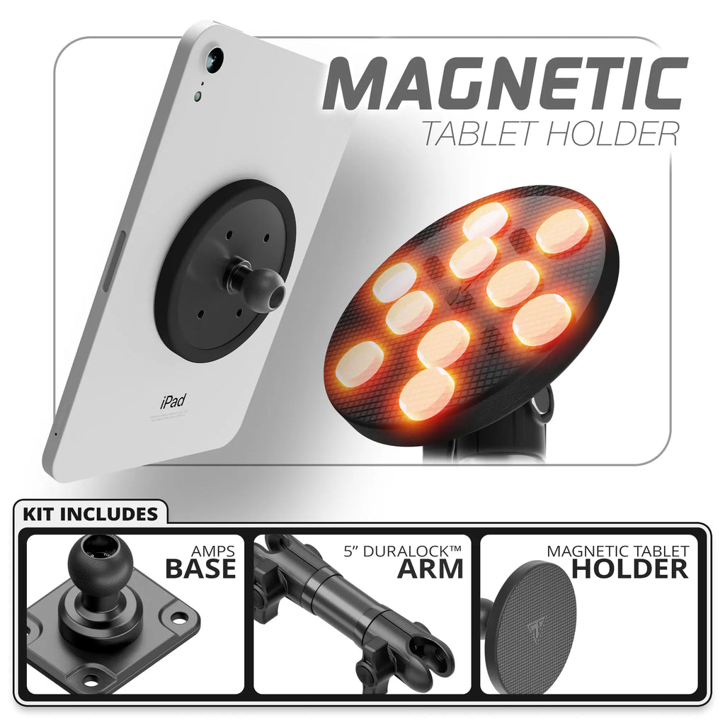 Magnetic Tablet Holder  | TRAXX™ - Fast AMPS Base | 5" DuraLock Arm