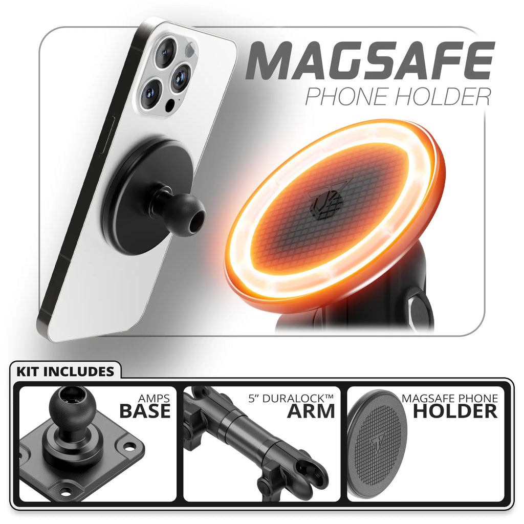MagSafe Phone Holder  | TRAXX™ - Fast AMPS Base | 5" DuraLock Arm