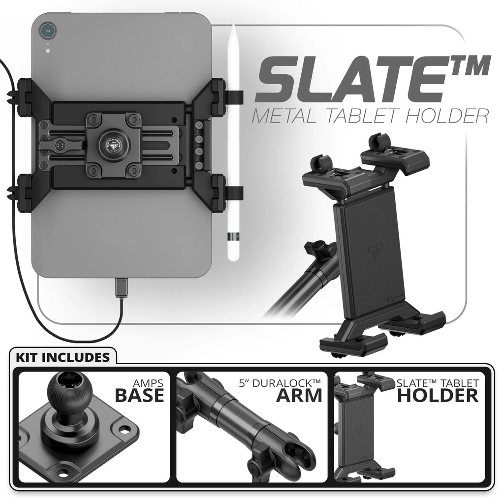 Metal Tablet Holder  | TRAXX™ - Fast AMPS Base | 5" DuraLock Arm