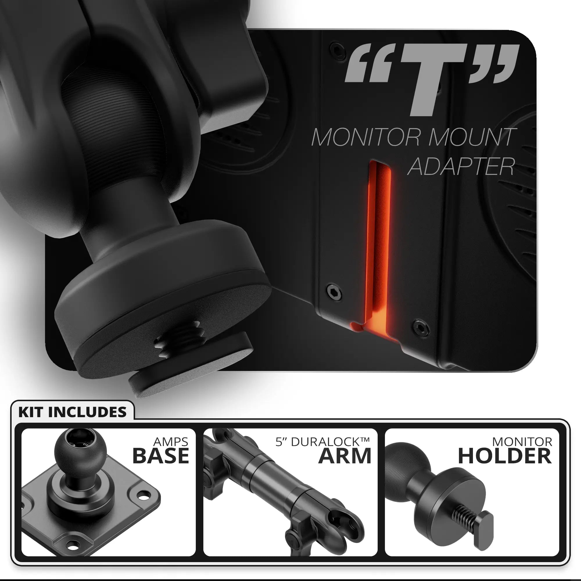 Single T Screw  | TRAXX™ - Fast AMPS Base | 5" DuraLock Arm