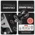 20mm Metal Ball with M6 and 1/4"-20 Hardware