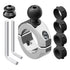 BC3 Universal Clamp for 7/8" to 1-1/4" Bars | Chrome | Combo 20mm Metal Ball and Dovetail | Bushings Included