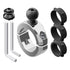 BC3 Universal Clamp for 1-1/4" to 1-1/2" Bars | Chrome | Combo 20mm Metal Ball and Dovetail | Bushings Included