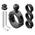 BC3 Universal Clamp for 1-1/4" to 1-1/2" Bars | Black | Combo 20mm Metal Ball and Dovetail | Bushings Included