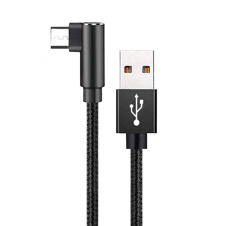 Right Angle Braided Micro USB Charging Cord 6inch - 78inch/ 2m
