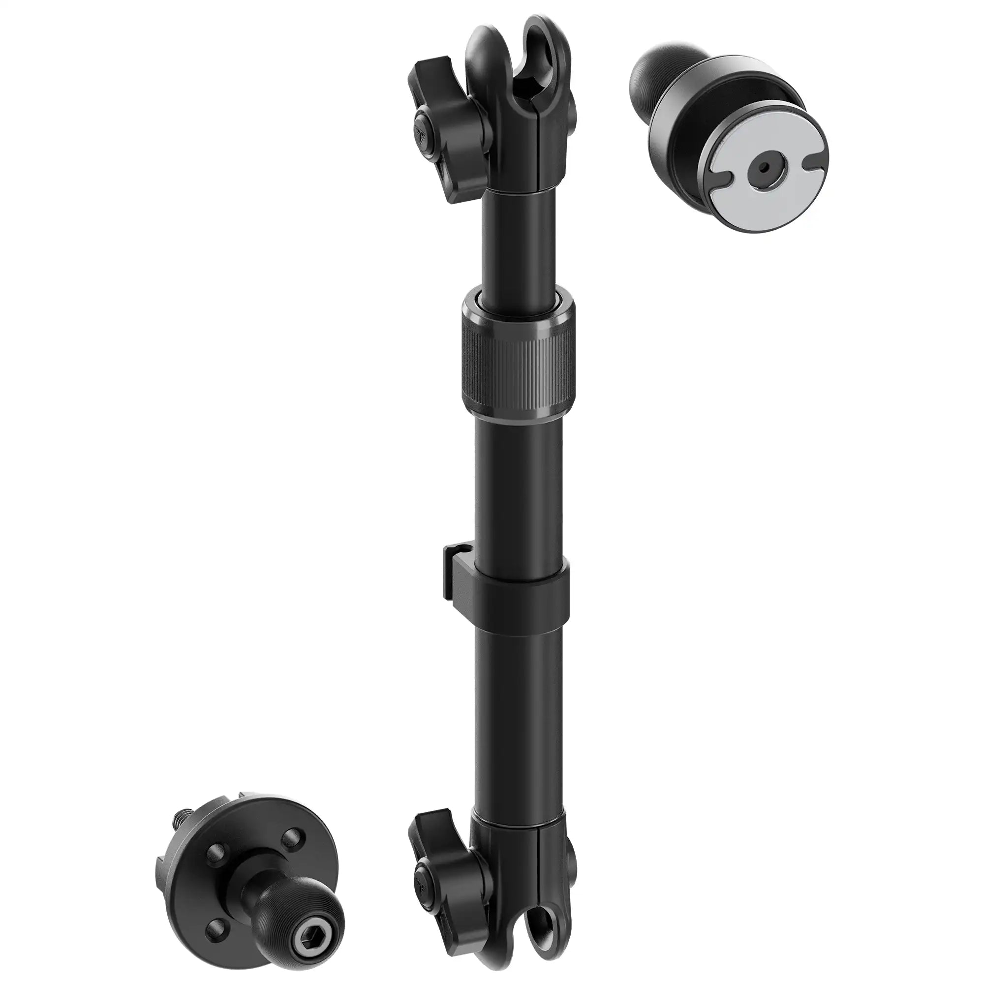 LINK™ Console Screw Mount with Midland Magnetic Radio Holder | 2018-2026 Jeep Wrangler JL/4xe & Gladiator JT | 9.5"- 13" Telescoping Arm