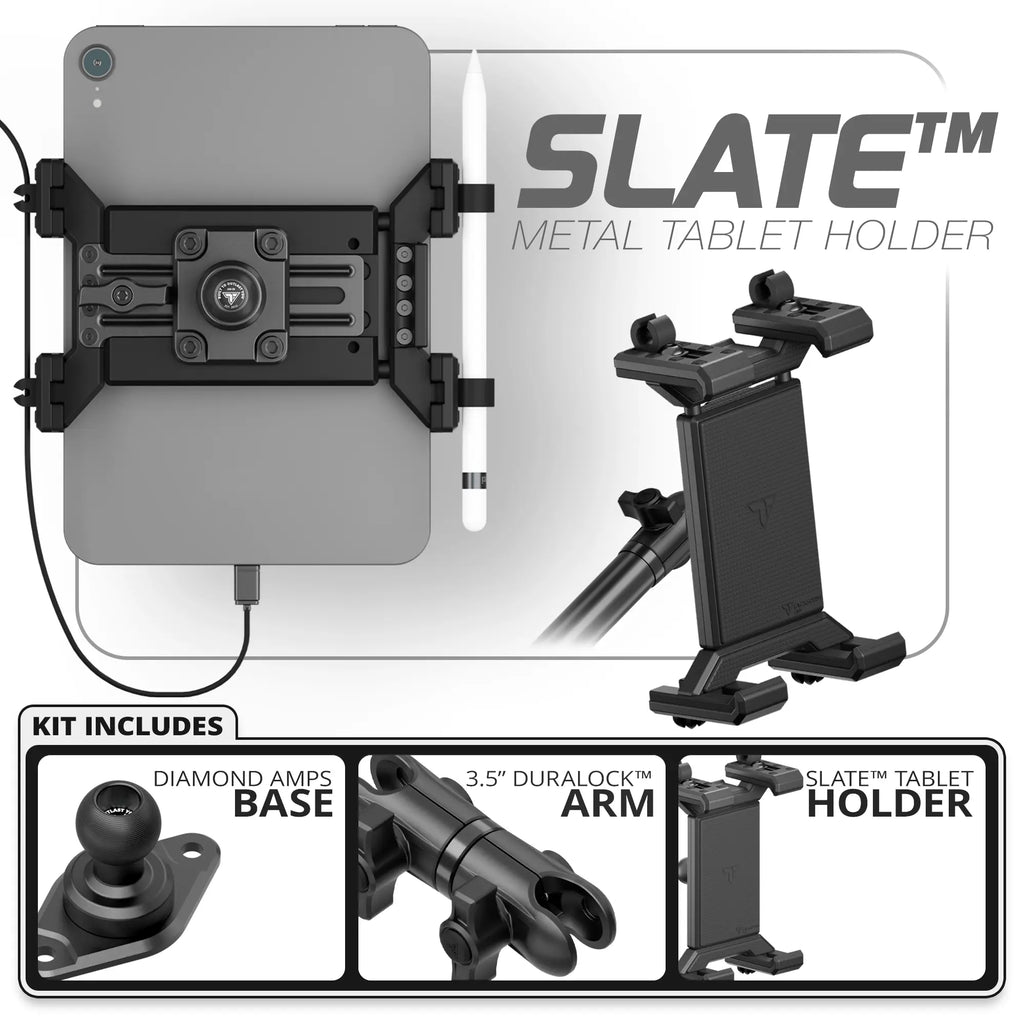Metal Tablet Holder | Diamond AMPS Base | 3.5" DuraLock Arm