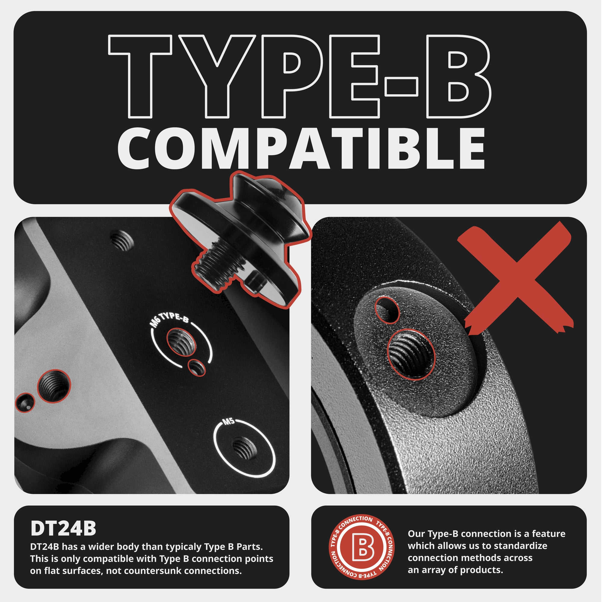 DT24B | Dovetail / Flange with Type B Connection Modified | For Use Wi ...