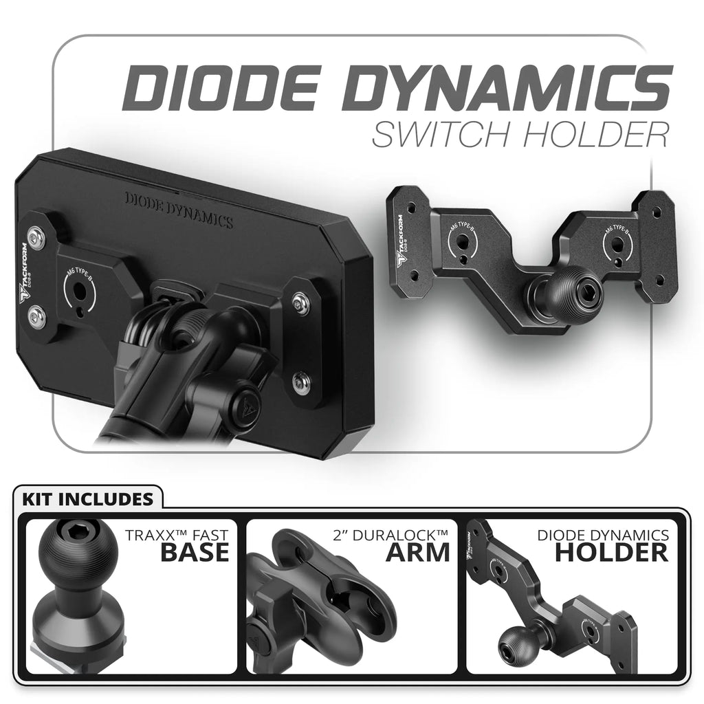 8 Channel Diode Dynamics D-Switch Holder | TRAXX™ - Fast Track Base | 2" DuraLock Arm