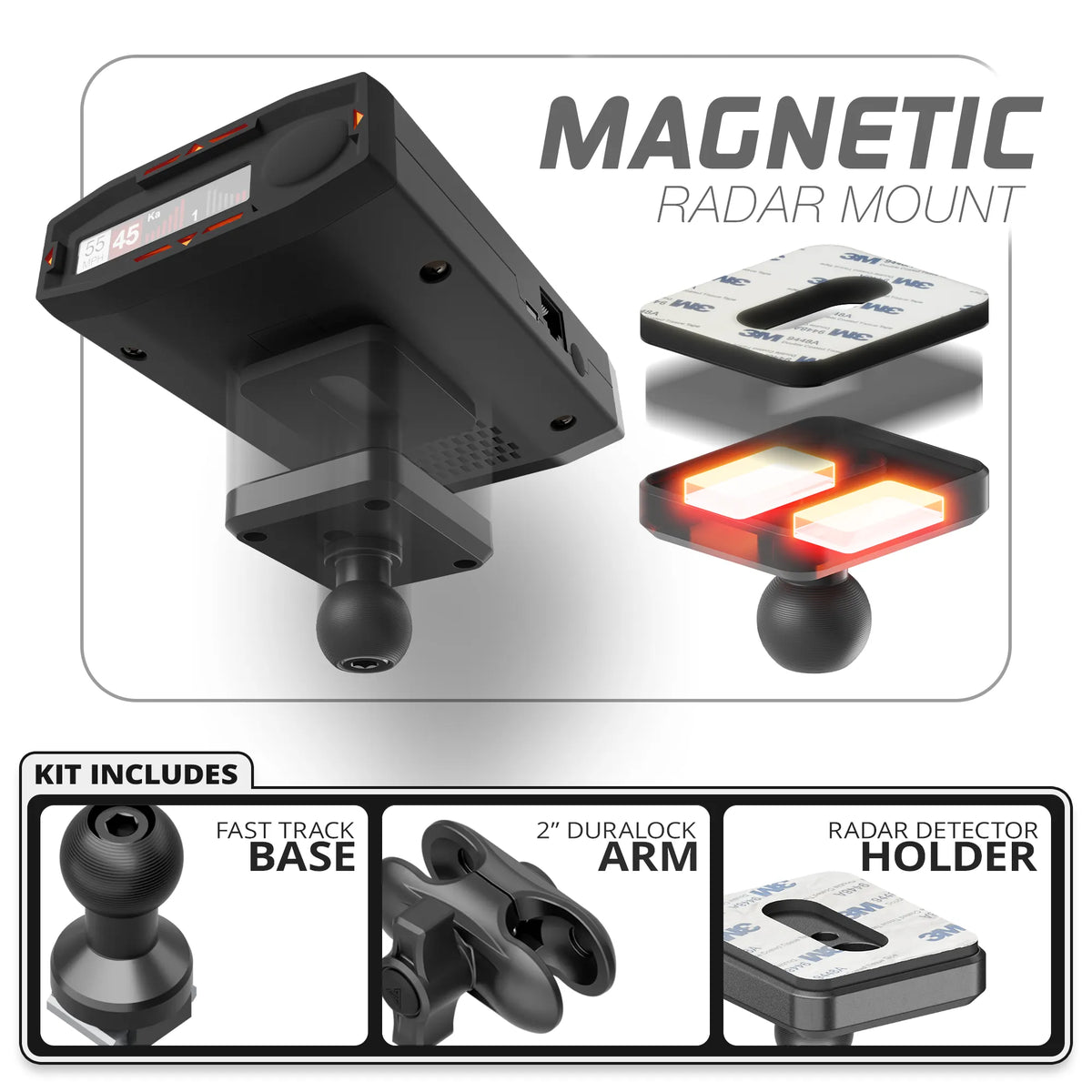 Fastback Sensor Mount Magnetic Radar Detector Mount | Fast Track Base | 2
