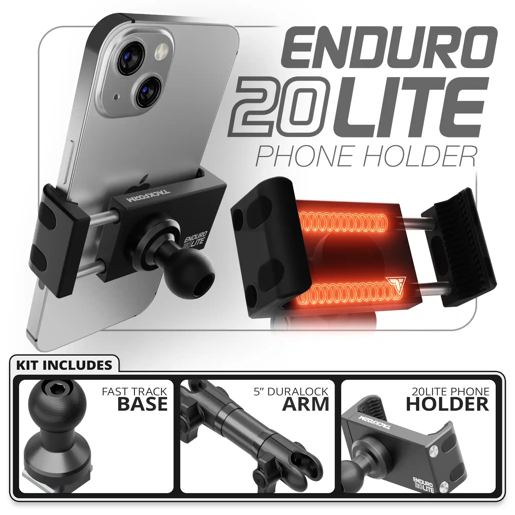 20LITE Phone Holder | TRAXX™ - Fast Track Base | 5" DuraLock Arm