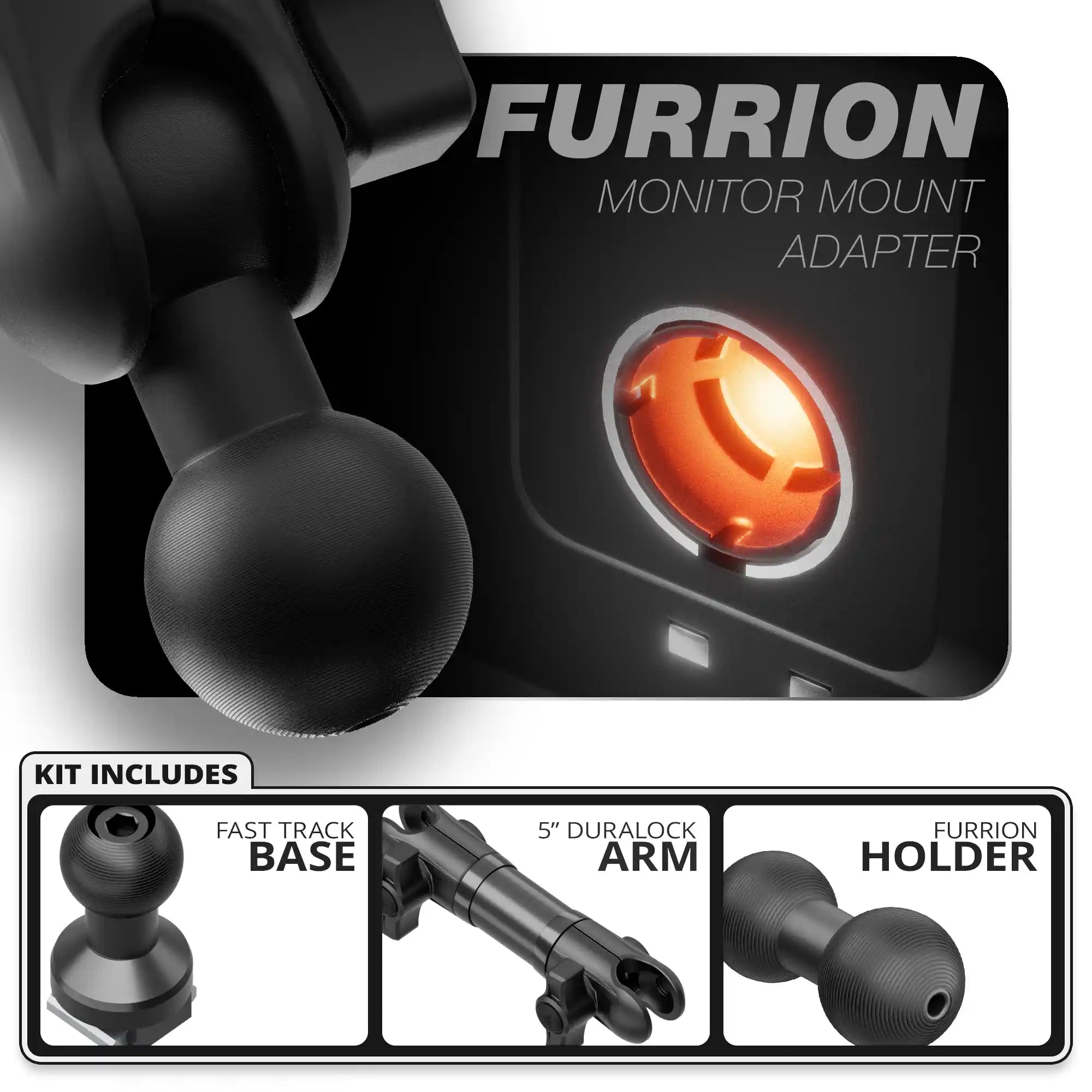 Furrion | TRAXX™ - Fast Track Base | 5" DuraLock Aluminum Tube Arm