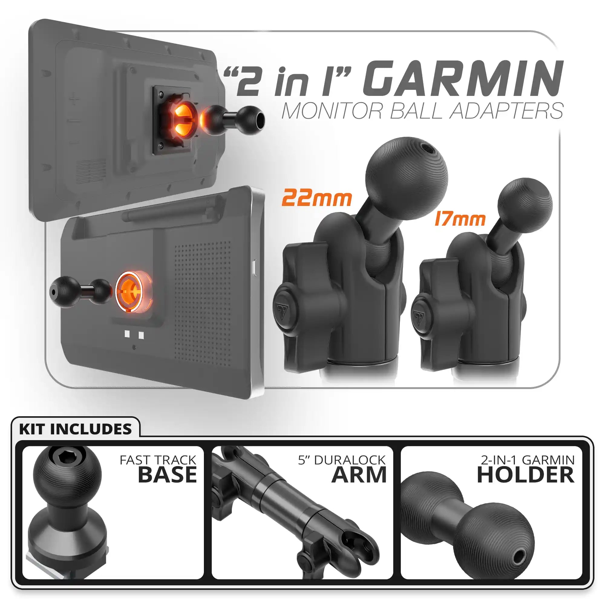 Garmin | TRAXX™ - Fast Track Base | 5" DuraLock Arm