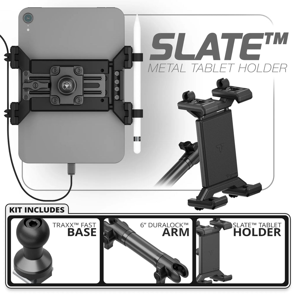 Metal Tablet Holder | TRAXX™ - Fast Track Base | 6" DuraLock Arm