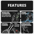 Black Motorcycle Adventure Cradle Phone Mount | Wireless Charging and Vibration Dampening | BC3 Universal Clamp for 7/8" to 1-1/4" Handlebars | Short Reach