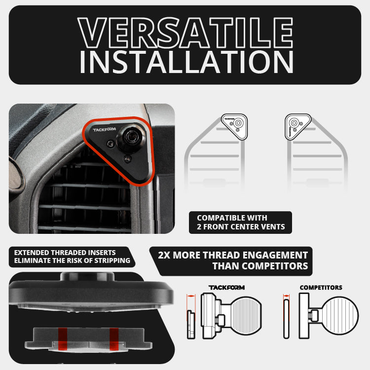 20LITE Vent Phone Mount | 2015-2020 Ford F-150 | 2017-2021 Super Duty | 2018-2021 Expedition | 2" Arm