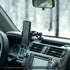 Product lifestyle photo of all-metal 5th Gen 4Runner Phone Mount installed on dashboard with picatinny dash bracket