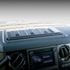 Driver side perspective of dash bracket mount installed in a Ford Super Duty