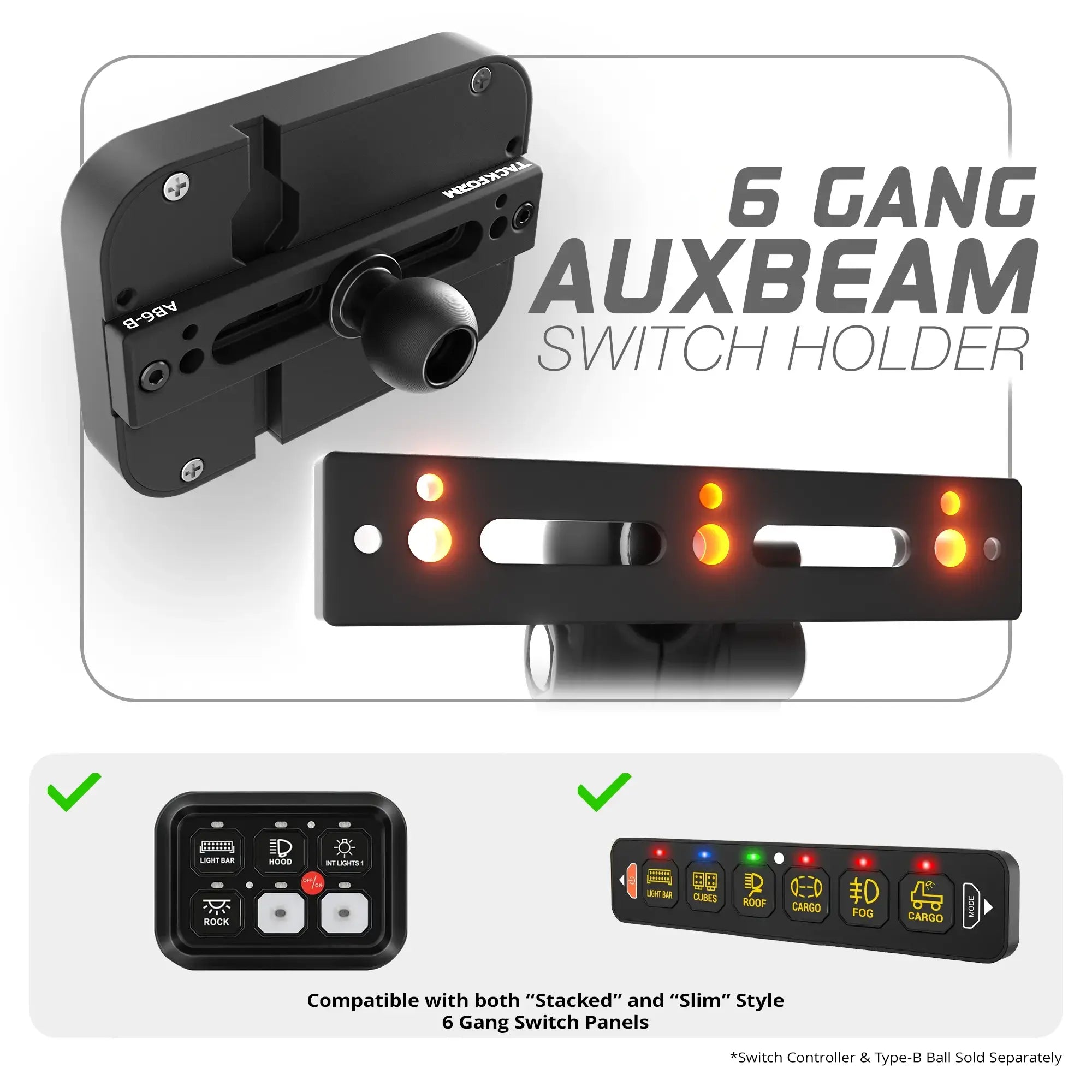 6 Gang Auxbeam Switch Panel Holder