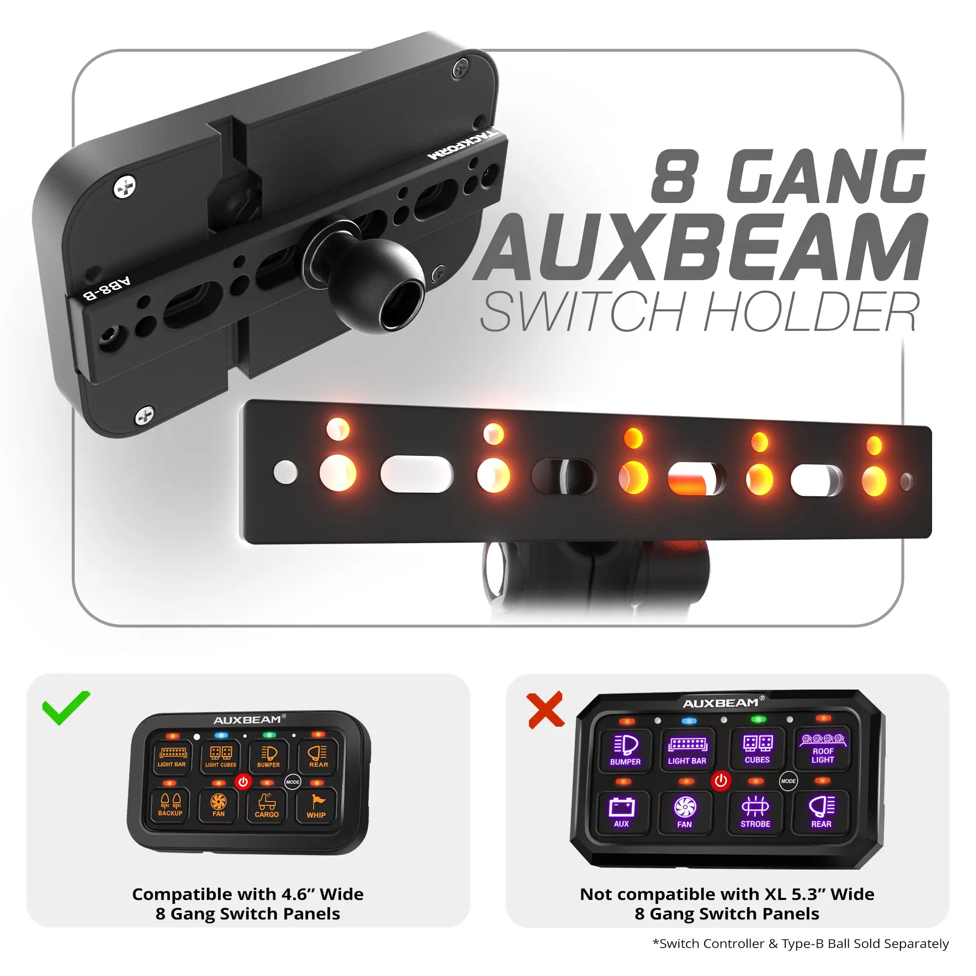 8 Gang Auxbeam Switch Panel Holder