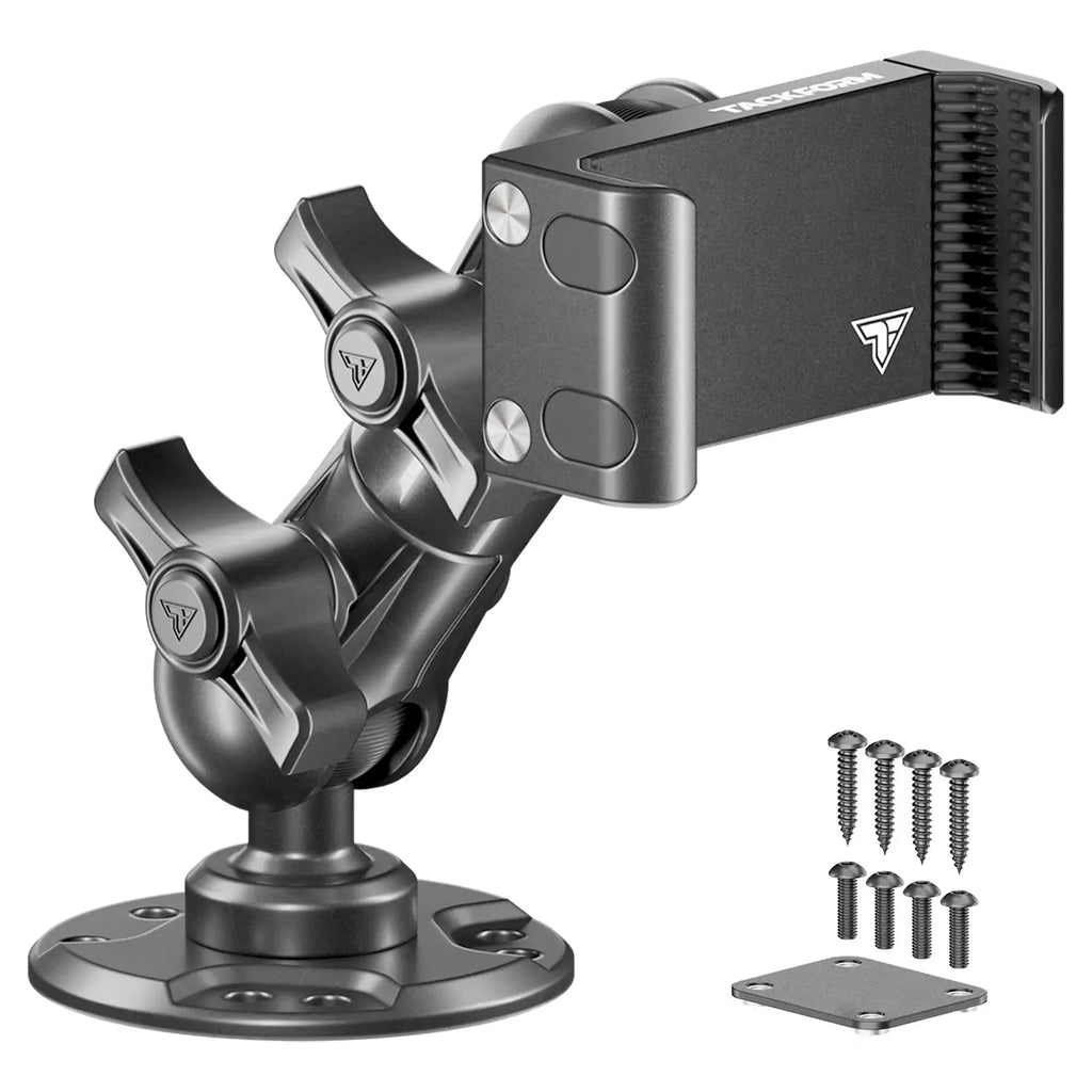 Heavy Duty Commercial Drill Base Mount | All-Metal Spring Phone Holder | Choose Your Arm Length