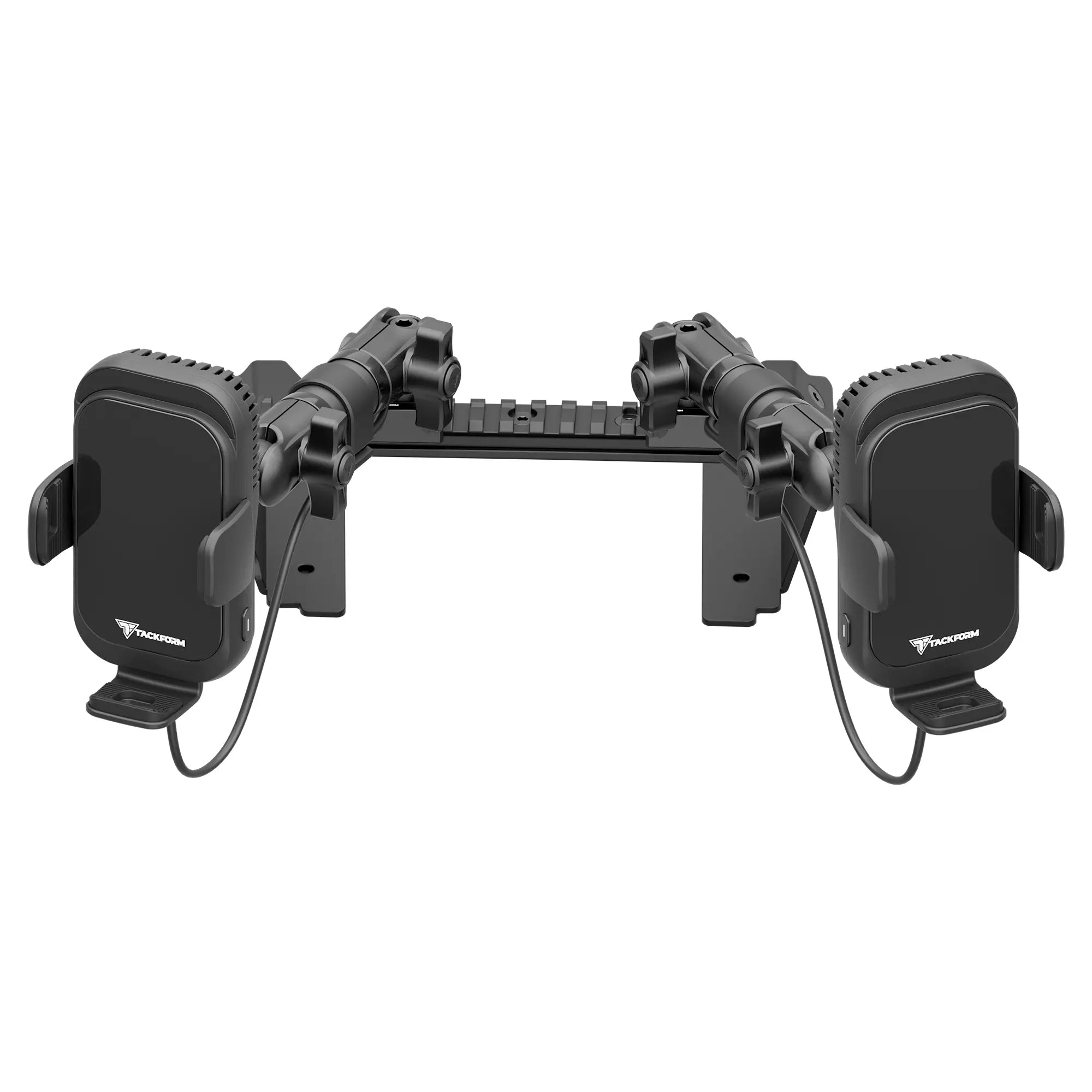 TRAXX™ - Assault Track Picatinny Dash Bracket With Dual Wireless Charging Phone Mounts | 2022 Ford Super Duty (Compatible With 12” Screen ONLY)