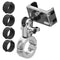 Chrome Phone Mount for Harley Davidson | BC3 Universal Clamp for 7/8" to 1-1/4" Handlebars | Short Reach