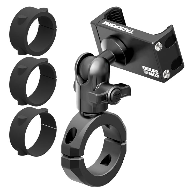 Black Motorcycle Phone Mount | BC3 Universal Clamp for 1-1/4" to 1-1/2" Handlebars | Short Reach (Production Delayed Item - Please allow 3-5 Business Days to Ship)