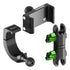 Product image of 2024+ Jeep Grab Bar Phone Mount  Kit with Billet Spring Cradle and 3.5" Arm with green knobs