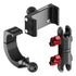 Product image of 2024+ Jeep Grab Bar Phone Mount  Kit with Billet Spring Cradle and 3.5" Arm with red knobs