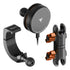Product image of 2024+ Jeep Grab Bar Phone Mount Kit with 25W Wireless Charging Phone Holder and 3.5" Arm with orange accent hardware