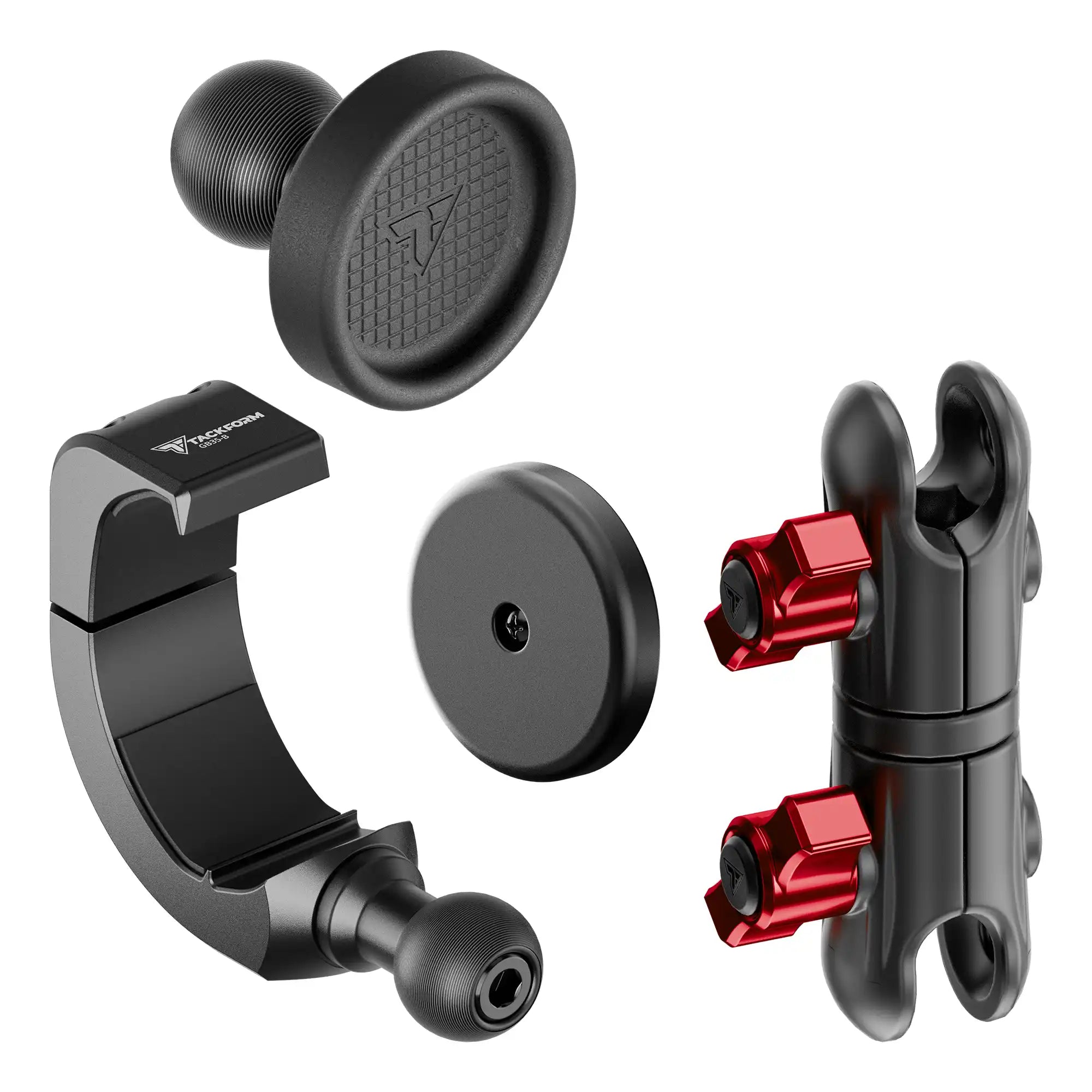 Product image of 2024+ Jeep Midland CB Mic Mount with 3.5" Arm for Passenger Side Grab Bar with red knobs