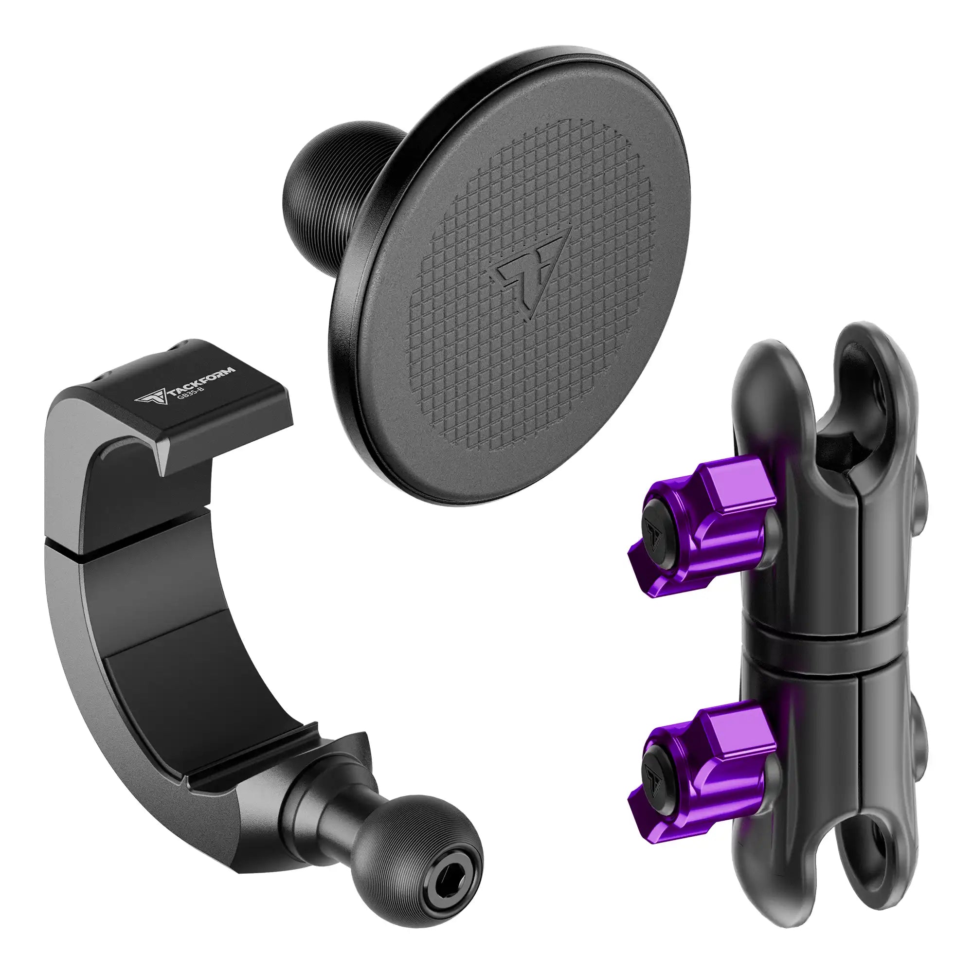 Product image of 2024+ Jeep Phone Mount compatible with MagSafe with 3.5 Arm for Passenger Side Grab Bar with purple knobs