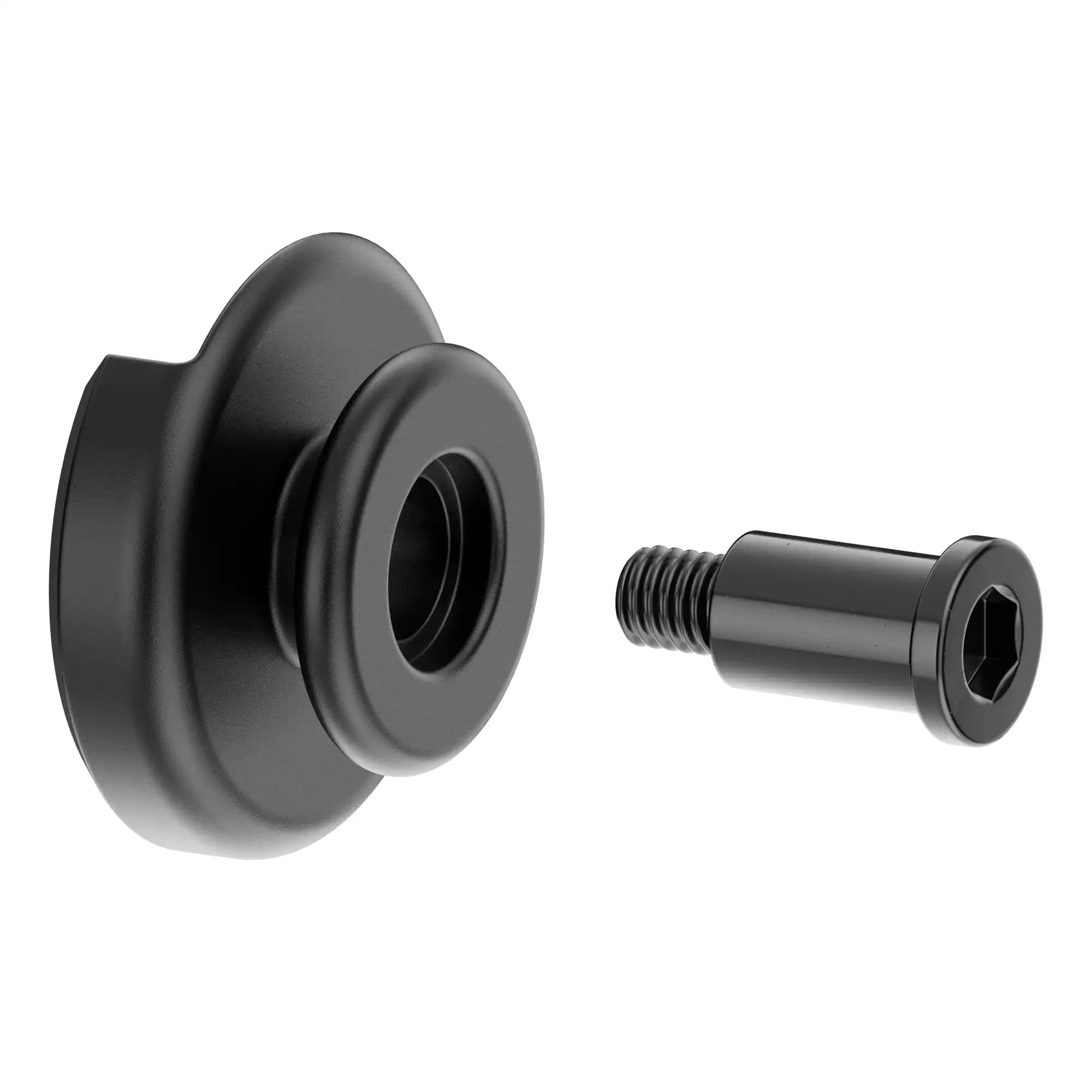 Product image showing black CB hanger button adapter hardware for Garmin inReach Mini 2