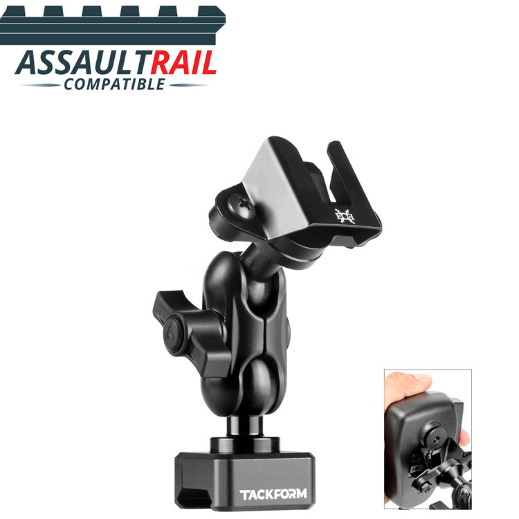 PB31-CB - Assault Track (Picatinny) Base Mount | 2" Long Arm | CB Mic and Radio Holder