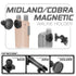 Midland & Cobra Magnetic Handheld Radio Holder | Assault Track Picatinny Base | 5" DuraLock Arm
