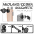 Midland & Cobra Magnetic Handheld Radio Holder | Slim Track Base | 7" DuraLock Arm