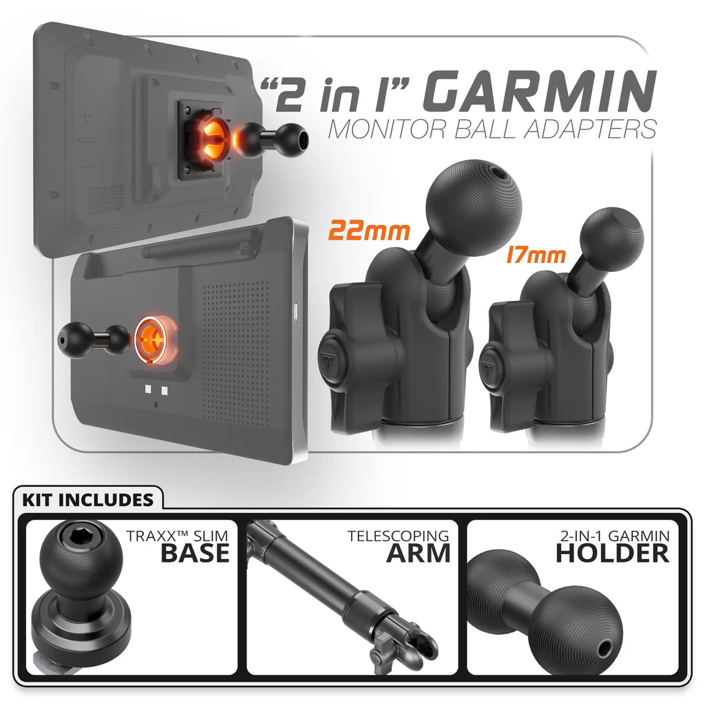 Garmin | TRAXX™ - Slim Track Base | 7.5" - 9.25" Telescoping Arm