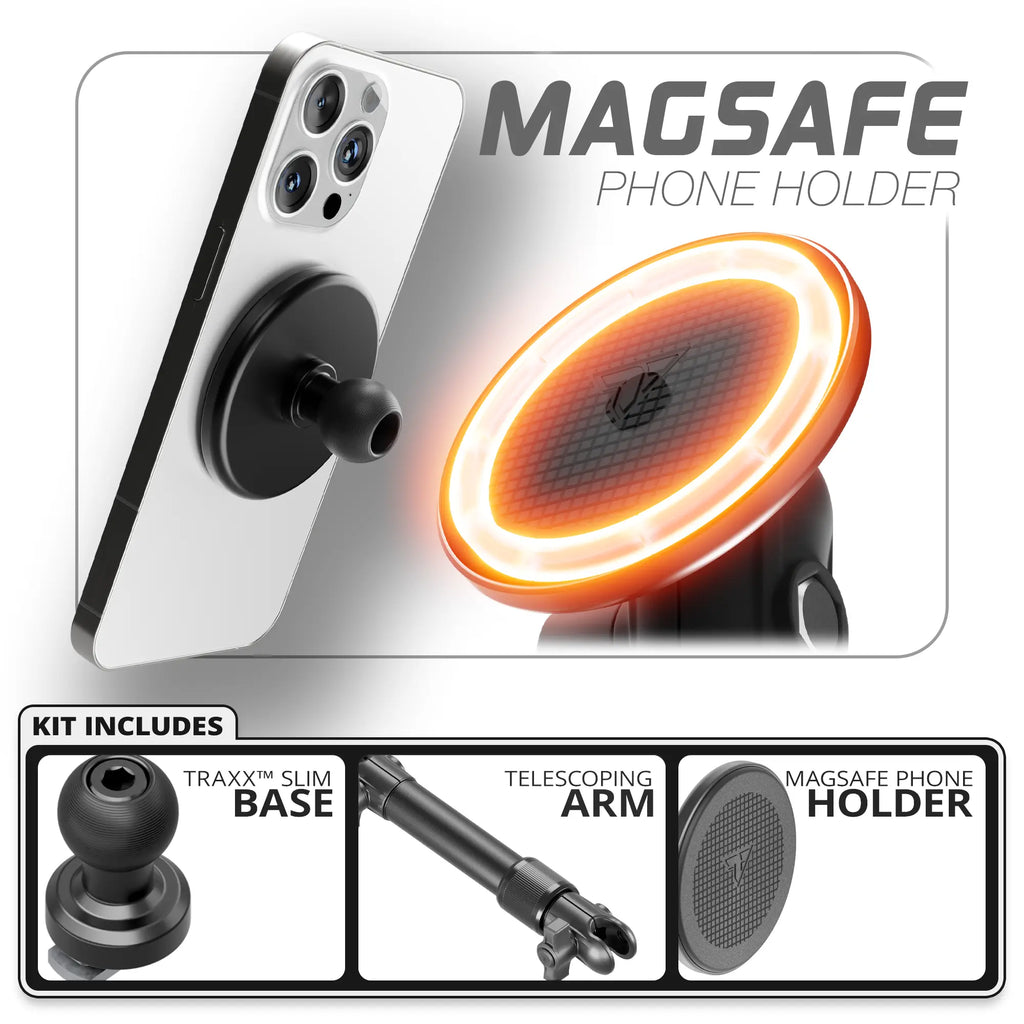 MagSafe Phone Holder | TRAXX™ - Slim Track Base | 7.5"-9.25" Telescoping Arm