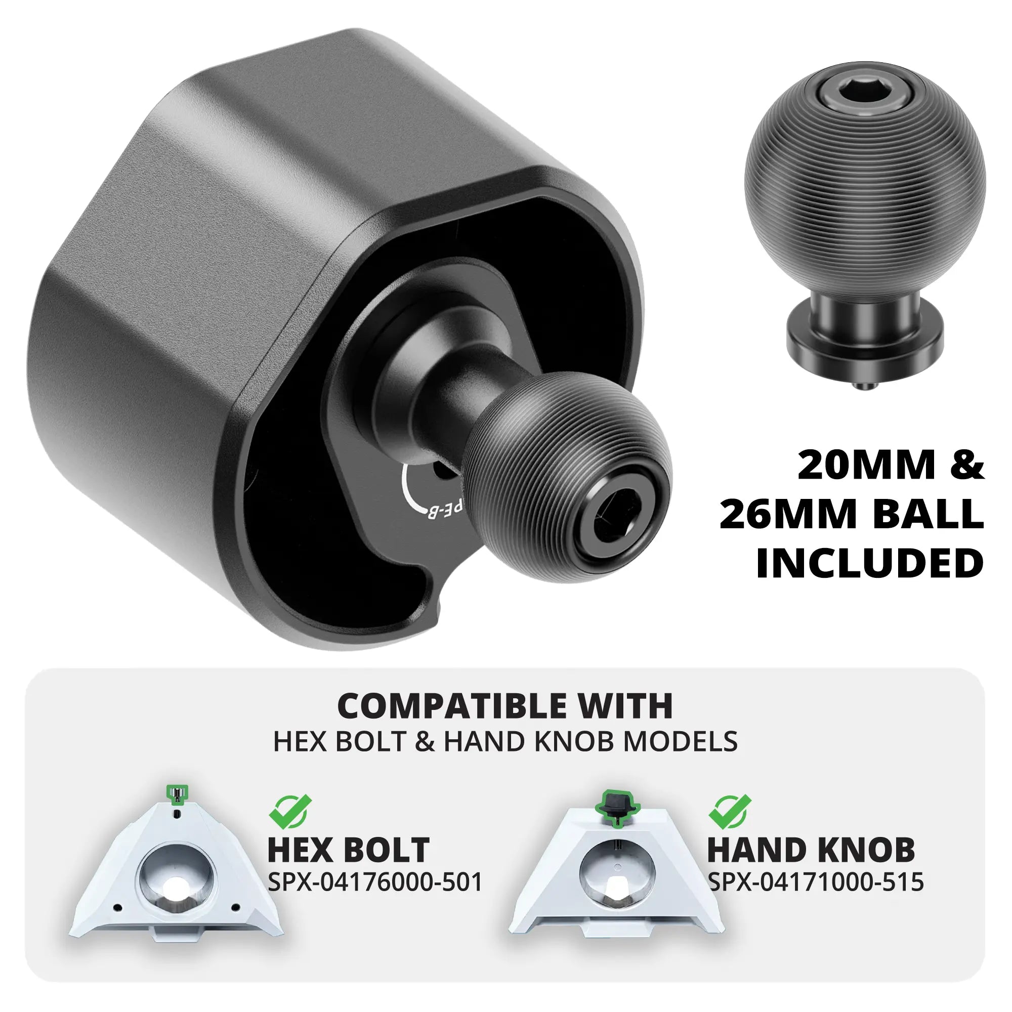 Type-B Pipe Adapter For Use With Starlink® Mini with 20mm & 26mm Metal Ball
